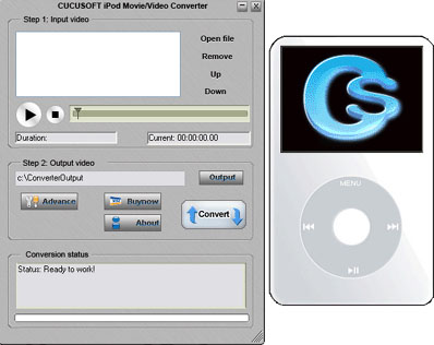 123 Cucusoft iPod Movie/Video Converter screenshot