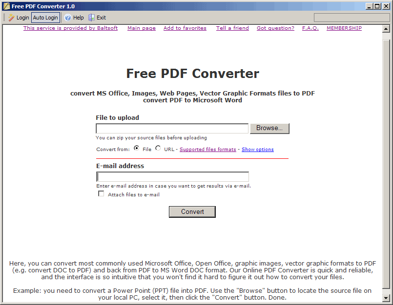 Free PDF Converter screenshot