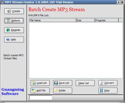 MP3 Stream Creator screenshot