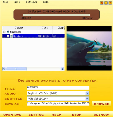 DigiGenius DVD to PSP Converter screenshot