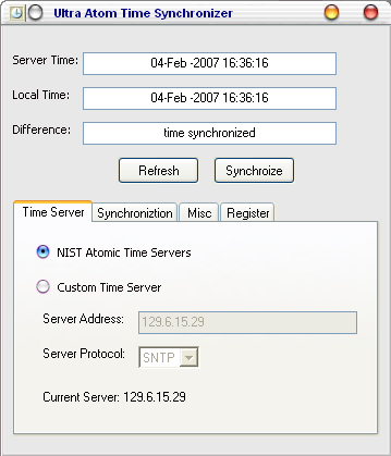 Ultra Atom Time Synchronizer screenshot