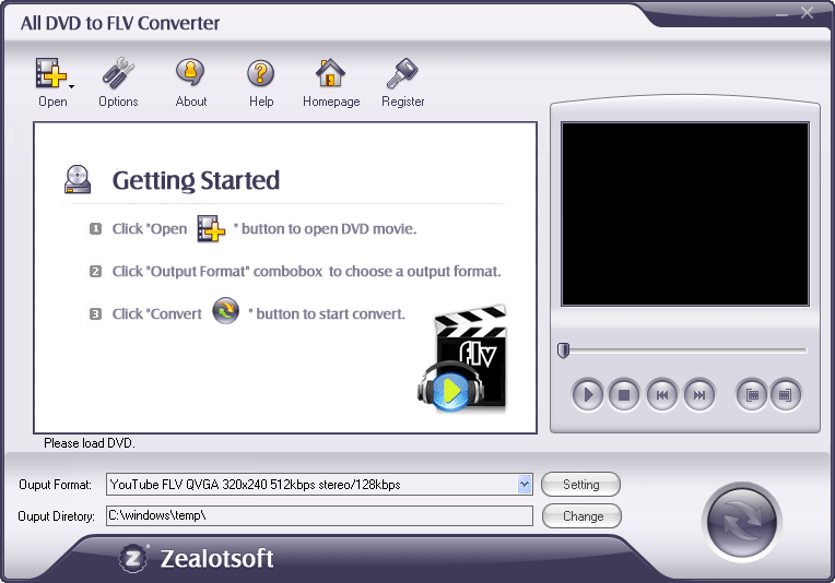 All DVD to FLV Converter screenshot